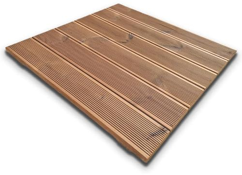 SUNWOOD Pedana doccia 70x70 cm in legno Thermo-Wood interno/esterno, con piedini antiscivolo