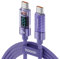 toocki Cable USB C vers USB C 100W, 2M PD Câble Charge Rapide Type C avec Affichage LED, Compatible avec iPhone 16 15 Pro Max Plus, MacBook, iPad, Galaxy S23 S22, Pixel, Violet