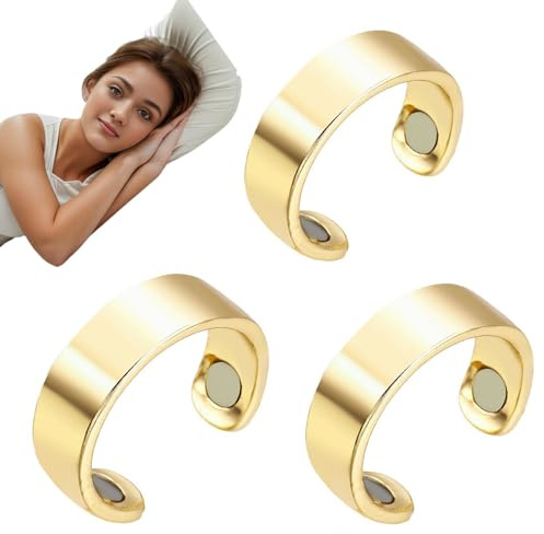 RWGKBDB Snorno Ring, Anti-Schnarch-Gerät, magnetischer Akupressurring, verstellbar, um Müdigkeit und Schlaf zu lindern, für Männer und Frauen