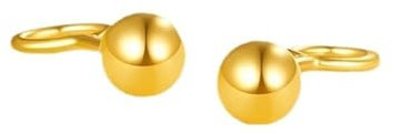 Epinki Echt Goldschmuck, Gold 999 24 Karat Ohrringe, Kugel Ohrstecker, 18K Gold Ohrstecker Weihnachten
