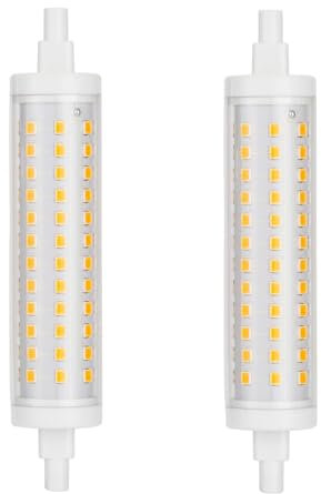 Jiotouhu R7s LED Glühlampe 118mm Warmweiß 3000K, 9W LED R7s Lampe Äquivalent 90W Halogen Glühlampe, 700LM, AC220-240V, Abstrahlwinkel 360°, Nicht dimmbar, 2er Pack