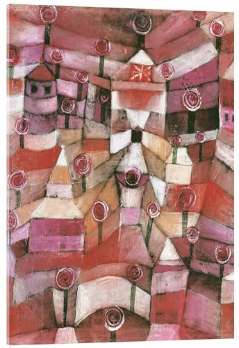 Posterlounge Rosengarten Acrylglasbild von Paul Klee 13 x 18 cm Rot Wandbilder Wanddeko