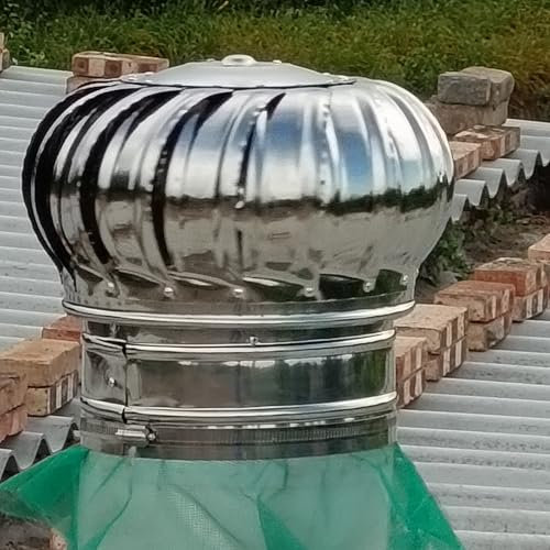RENLXFI Dachturbinen-Entlüftungsöffnungen, Runder, Windbetriebener Ventilator Für Badezimmer/Küche – Silent-Edelstahl-Abzugshaube, Extractor De Calor para Techo De Casas(4.3 in/110mm)