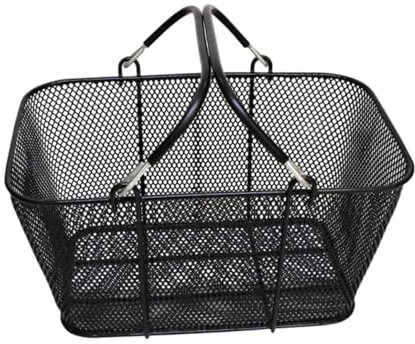 perfk Einkaufskorb Metall Einkaufskorb mit Griffen Ladenkorb Einzelhandelskorb mit Griffen