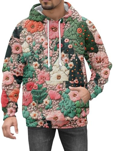 Lustige Weihnachtsmann Druck Herbst Pullover Parfüm Herren Sale Fashion Reißverschluss Weihnachts Herrenhoodie Mit Kapuze Black Friday Angebote 2024 Pullover Herren(5-Cyan,XL)