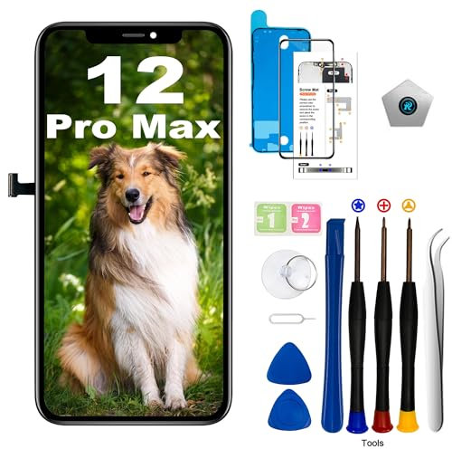 EFAITHLIFE for iPhone 12 Pro Max LCD Screen Replacement 6.7 inch(Model A2411, A2342, A2410, A2412) Display digitizer Assembly Touch Screen,with Frame Assembly Repair Tool