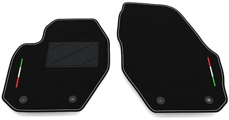 Auto-Fußmatten Kit nur vorne 2 Stück kompatibel mit Volvo XC60 2008-2017 | Set 2 Teppiche vorne nach Maß in Teppich, Italien-Flagge