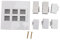 6 Port Multimedia Wall Plate 5Gbps 4K 60Hz HD Multimedia Interface Cat6 RJ45 USB 3.0 Combo Wall Plate White