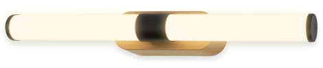 Briloner - Lampe miroir salle de bain LED IP44 avec protection contre les projections d’eau, montage mural, lumière blanche chaude, applique miroir salle de bain, 40 x 6,5 x 4,5 cm, noir-bois