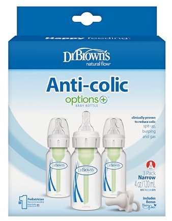 Dr. Brown's Options Plus Narrow Neck 120ml 3 Pack and Soother