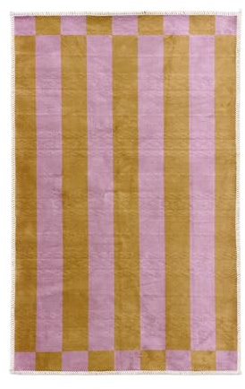 ESSENZA Teppich Mira Pale Purple, 60x90 cm - 60% Polyester, 30% thermoplastischesPolyurethan, 10% Baumwolle - Streifen