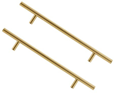 Gadpiparty Maniglie per Armadi in Acciaio Inox Lucidato Maniglie Dorate per Mobili e Porte Interne ed Esterne Design Ergonomico Sicuro e Moderno per Armadi