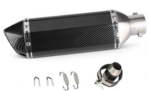 MOCOERL Motorrad Auspuff Schalldämpfer, 38-51mm 1.5-2Einlass Slip On Auspuff Schalldämpfer für Motorrad mit abnehmbaren DB Killer für Street Bike Motorrad Roller Yamaha Suzuki (Kohlefaser-Stil)