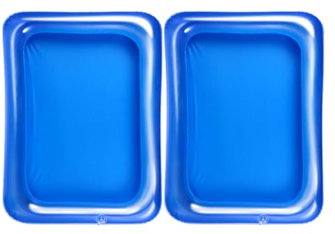 TIKODIDA Bandeja Inflable para Buffet de Verano 2 Piezas 60x44x6 Cm, Enfriador Flotante de PVC para Bebidas y Comida, Soporte Portátil para Fiestas Piscina, Nevera Piscina Flotante,