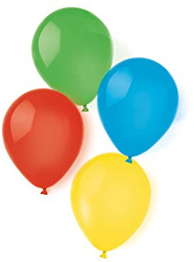 Amscan 6435 - Latexballons Regenbogen, 10 Stück, Größe 20,3 cm / 8, Farben sortiert, Kindergeburtstag, Luftballons, Dekoration