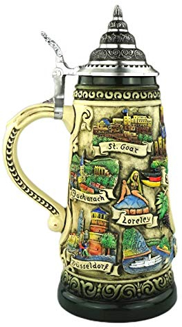 KING Bierkrug rustikaler Deutschland der Rhein Seidel 0,25 Liter Bierseidel