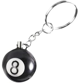 ODETOJOY Billard-Schlüsselanhänger | Poolkugel Nr.8 Schwarz | Glücksbringer-Schlüsselring für Billard-Liebhaber | Legierungsmetall & langlebig