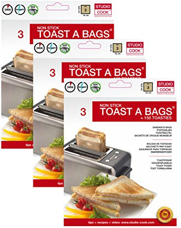 9 x Toastbeutel (3 Packungen met je 3 Buetel) - Beutel sind bis zum 50x Wiederverwendbar - Toast a Bags
