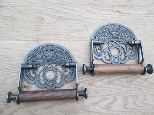 IRONMONGERY WORLD® Vintage Victorian Old CAST Iron Bathroom WC WASHROOM LOO Toilet ROLL Holder (The Crown)