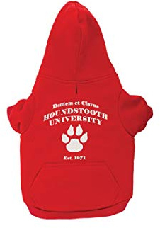 Ancol Dog Hoodie Red University Inspired Design for Pets - Paw Print Logo and Stylish Edge - 20cm Length 22-28cm Girth / XS