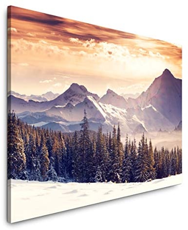 Paul Sinus Art Landschaft Alpen 150 x 100 cm Inspirierende Fotokunst in Museums-Qualität für Ihr Zuhause als Wandbild auf Leinwand in XXL Format