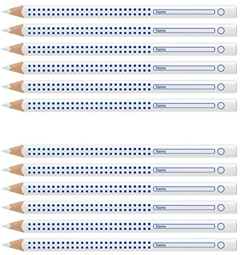 Faber-Castell 12 x Farbstift Jumbo Grip Heft & Tafel weiß