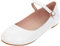 LUXMAX Womens Ankle Strap Ballet Flat Mary Jane Pumps Ladies Dolly Shoes Size 10.5UK,White