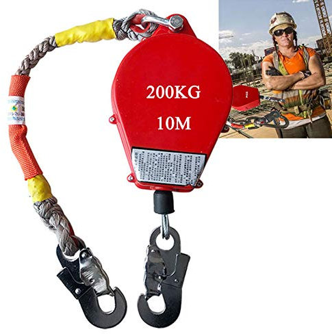 ZHDLJ Anticaduta di Tipo Retrattile, Dispositivi di Arresto Caduta di Imbracatura Anticaduta per Arrampicata, Kit Anticaduta per Tetto Impalcature Costruzioni Protezione Ingegneristica