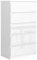 3xeliving Commode avec 5 tiroirs 70 cm, Blanc/Blanc Brillant, D : 70 x 39 x 125 cm.