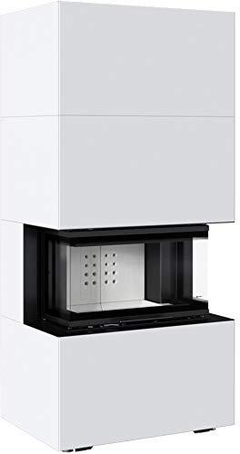 Kratki Home Easy Box Kamin-Ofen Stahl-Verkleidung weiß hochschiebbar Fertig-Bausatz 7kw Bauart 2 160mm Abgasstutzen-Durchmesser
