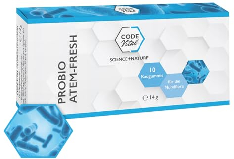 CODE VITAL® Probio Atem-Fresh Probiotische Kautabletten I Natürliche Mundhygiene mit probiotischen Bakterien I Ausgleich der Mundflora | Mundgeruch langfristig bekämpfen | 10 Stk.