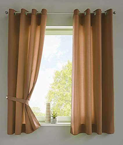 Gardinenbox 2er Set Vorhänge Schal Ösen »Berlin« HxB 175x140 cm Taupe Blickdicht Microsatin Lichtdurchlässig Uni Matt, 20405N2