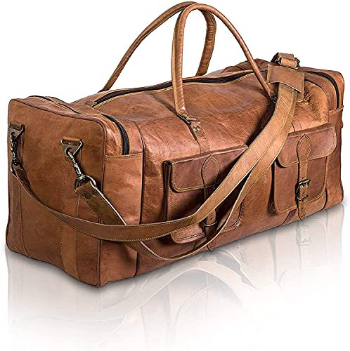 ALASKA EXPORTS Harvey Reisetasche aus echtem Leder, Unisex, Braun, braun, 28''(XXY),