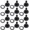 ECSiNG 12 Stück Wippschalter Kappen aus Gummi für 12 mm, wasserdicht, schwarz, Toggle, AUS-EIN, Oberflächenmontage, Schraube