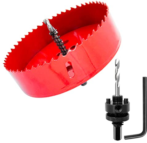 Lochsäge,155 lochbohrer LAIWEI Hochwertige A2-Lochsäge Heavy Duty Dornlochschneider zum Bohren von Holz, dünnes Blech, Aluminiumprofil, PVC und andere Materialien, elektrisches Bohrwerkzeug(155mm)