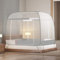 Pop up moustiquaire tente lit rideau pliant moustiquaire auvent avec support lit tente pour adulte avec cadre maison chambre décor,Gris,120x190x140cm