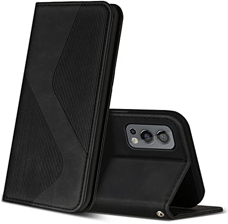 ZONNAVI Hülle für OnePlus Nord 2 5G, PU Leder Handyhülle mit Kartenfächer und Standfunktion, Lederhülle Flip Wallet Case Schutzhülle für OnePlus Nord 2 5G (Schwarz)