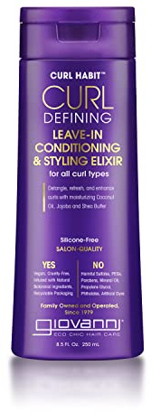 GIOVANNI Elixir Curl Habit Conditioner und Styler, ohne Ausdünnen, für Locken, für alle Arten von Locken, vegan, tierversuchsfrei – 220 g (1 Stück)