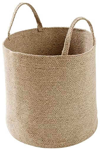 Olivia Rocco Cotton Laundry Basket Toy Storage Box For Kid Rope Blanket Baskets Large Woven Space Saving Holder Organizer Nursery Decor Washables Cleaning Clothes Container With Handle, Natural