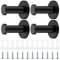 4 Pezzi Ganci Appendiabiti Tondi Neri, Ganci da Parete in Acciaio Inossidabile per Abiti, Asciugamani, Cappotti, Borse, Cappelli - 50mm/2inch