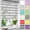 Allesin Doppelrollo schnurlos Klemmfix ohne Bohren Duo Rollos für Fenster, 90x150cm (BxH), Grau, Drücken Und Ziehen Springrollos Klemmrollo Fensterrollo ohne Schnur lichtdurchlässig & Blickdicht