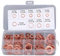 ViaGasaFamido 200Pcs Red Copper Oil Drain Plug Washers, 9 Types M5-14, Flat, Round Head