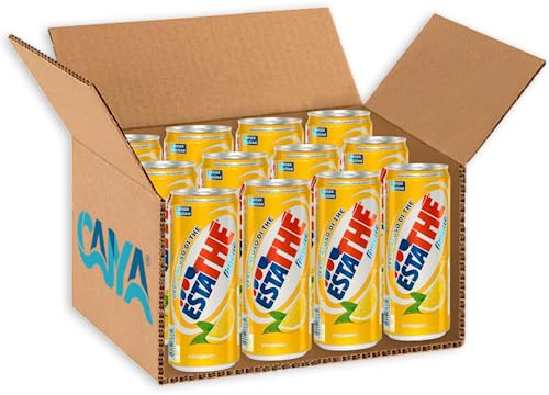 12X Estathe al Gusto di Limone con Vero Infuso di Foglie di Thè Lattina 330ml [12 Lattine]
