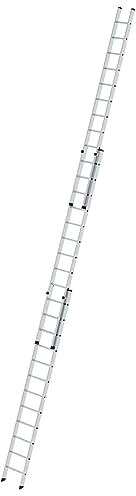 PROREGAL Sprossen-Schiebeleiter 3-teilig ohne Traverse 3x14 Sprossen | Leiter, Teleskopleiter, Trittleiter, Bockleiter, Sprossen-Doppelleiter