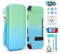 Switch Tasche Blau+Grün Switch Hülle, innoAura 16 in 1 Switch Zubehörset mit Switch Tragetasche, Switch Schutzhülle, Switch Bildschirmschutz, Switch Game Case (Farbverlauf Blau Grün)