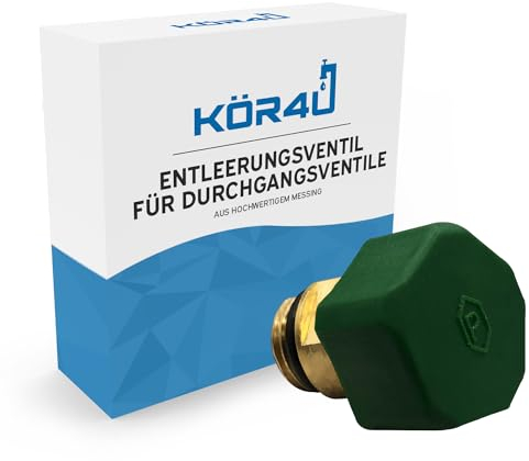 kör4u Entleerungsventil für Durchgangsventile, Messing, mit O-Ring