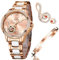 OLEVS Damenuhren Automatikuhren Mechanisch Damen Armbanduhren Damen Automatik Deluxe Keramikband Wasserdicht Musikalische Symbole Diamanten Damenarmbanduhr Sets Geschenk