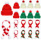 EKKONG Mini Weihnachtsmütze und Schal, Klein Weihnachtsmütze und Weihnachtsschal Mini Kunsthandwerk Set- 9 Stück Kleine Mützen, 9 Stück Mini Schal für Weihnachten Heimdekoration