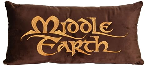 Elbenwald Herr der Ringe Kissen mit Middle Earth Motiv 46 x 5 x 22 cm Samt braun