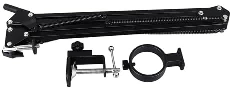 Microscope Flexible Arm, Overhead Camera Mount Adjustable Monocular Microscope Stand with 50mm Lens Fixing Ring